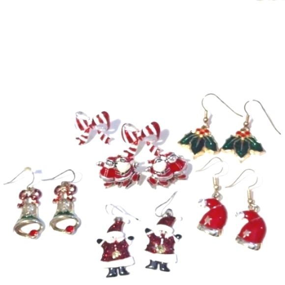 VINTAGE XMAS HIGH-END ASSORTMENT OF POST AND HOOK EARRINGS LOT - Picture 8 of 10